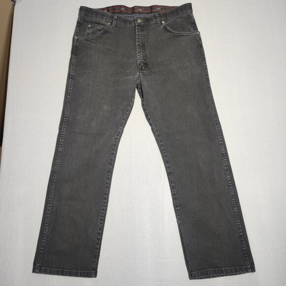 Wrangler jeans men's size 38X30 dark grey colour straight leg denim - Picture 1 of 11
